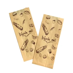 Pre-printed Banh Mi Paper Bag - Brown Paper - Various Designs