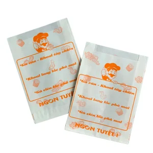 Fried Chicken Paper Bag - White & Brown - Various Designs